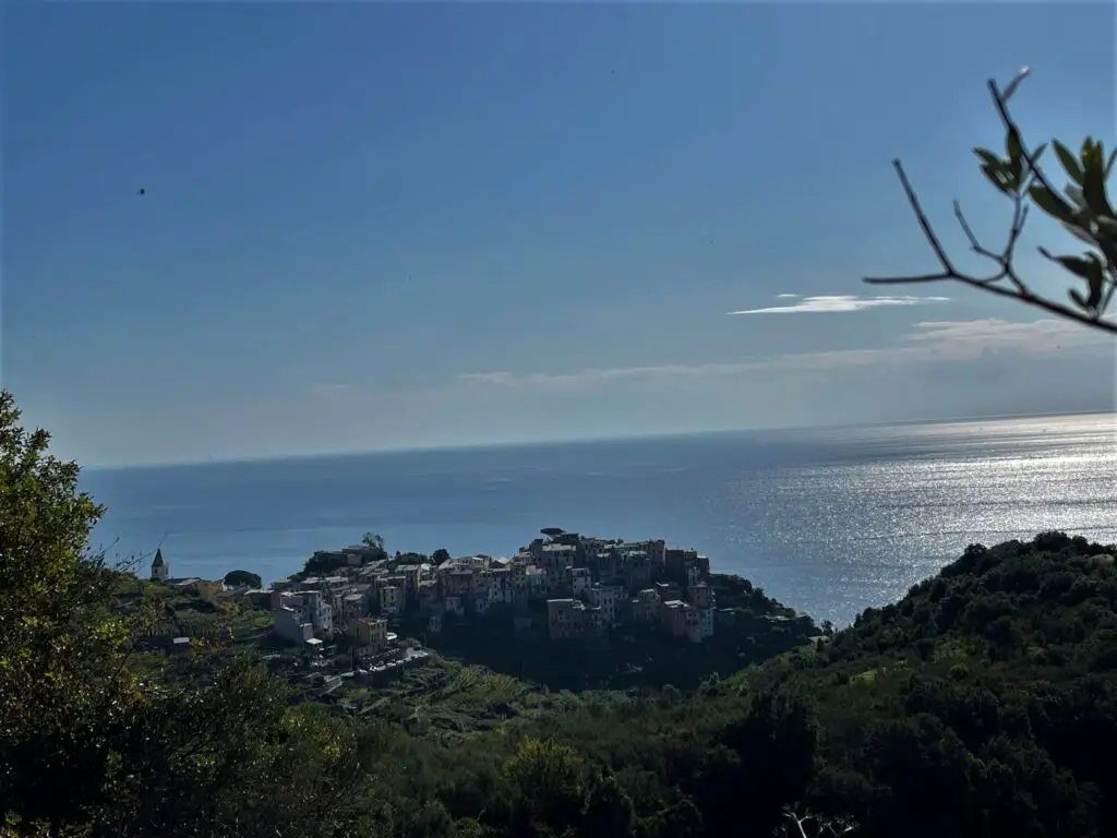 View of Corniglia from a hiking path