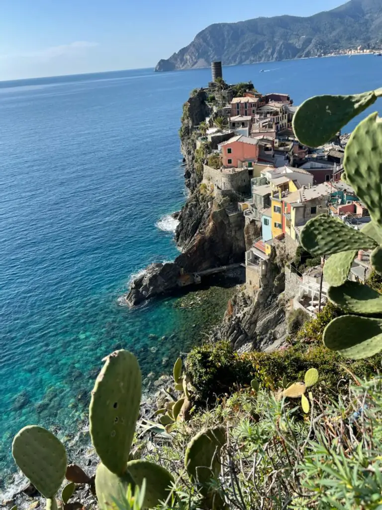 View of Vernazza from hiking trail