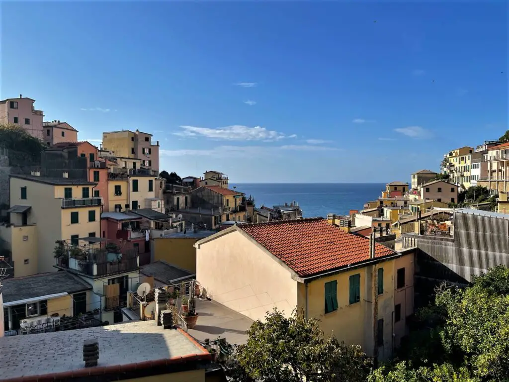 View overlooking town of Riomaggiore